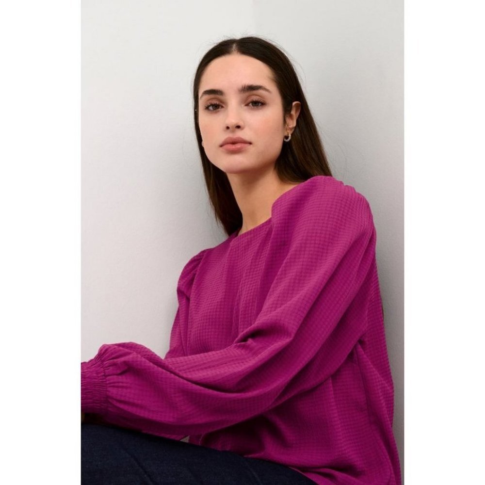 NWT KAFFE KAdorte Fuchsia Pink Blouse